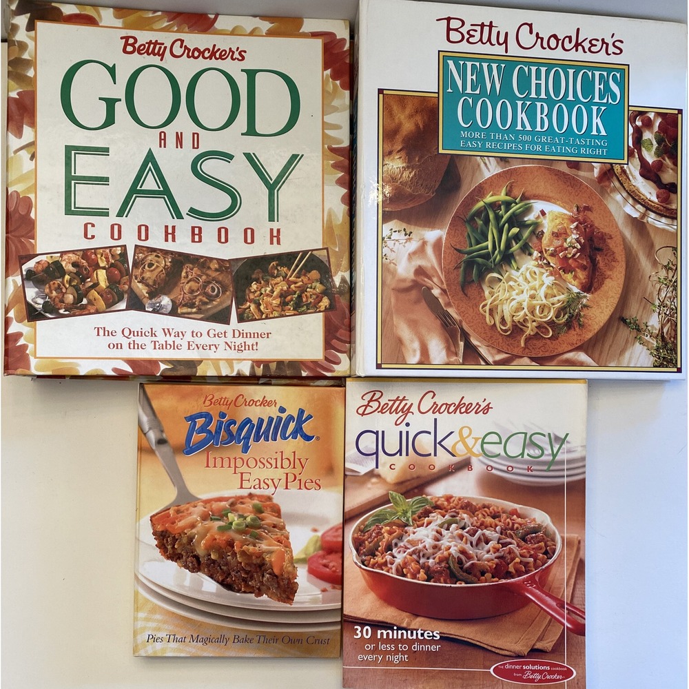 Betty Crocker's Cookbooks lot of 4‎ Good&Easy, Bisquick Easy Pies, Quick&Easy,